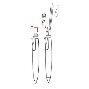 Schimbarea minei - LAMY scribble 0,7 mm
